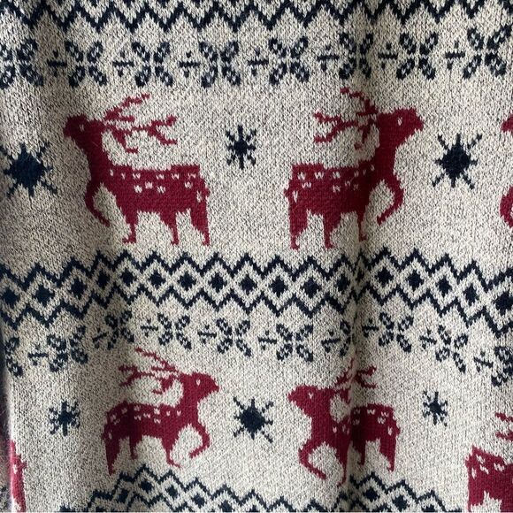 shineflow beige reindeer christmas sweater size l large - Picture 6 of 6